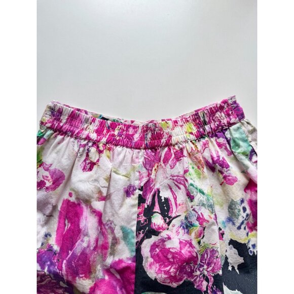ROCOCO SAND Tessa Pink Floral Cotton Puff Sleeve Wrap Top Shorts Set, Size S - Picture 13 of 16